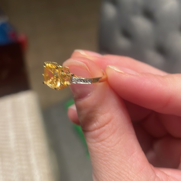 COPY - 14K Yellow Gold Over Solid Sterling Silver Diamonds 2.6 CTW Citrine Size… - Picture 6 of 7